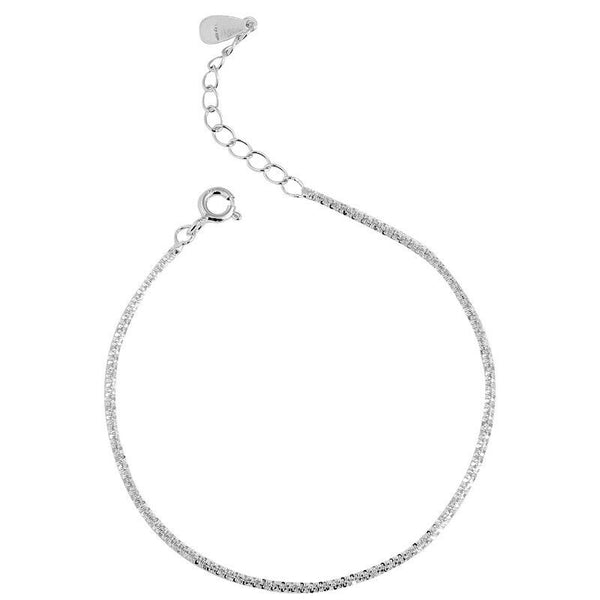 925 Silber Feine Fußkette/Armkette – Glänzend, Damen Schmuck /20-26 cm