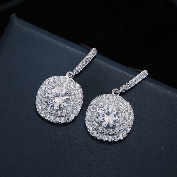 Ohrhänger Sterling Silber 925 Zirkonia Damen Ohrringe Ohrstecker