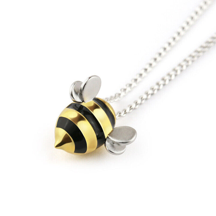 Halskette Biene Sterling Silber 925 Damen Mädchen Kinder Kette - Vipfashion797