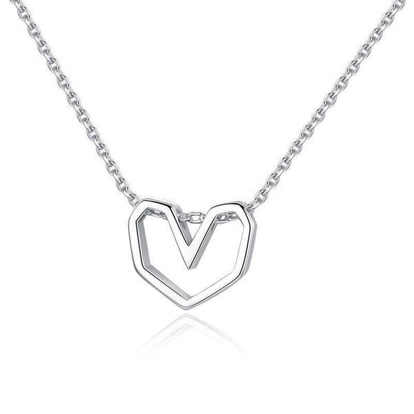 Damen Halskette Herz 925 Sterling Silber Mädchen Liebe