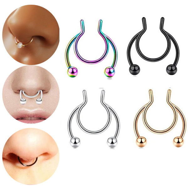 Fake Septum - Bälle Nasenring Piercing Nasenpiercing Ring Clip Ohne loch