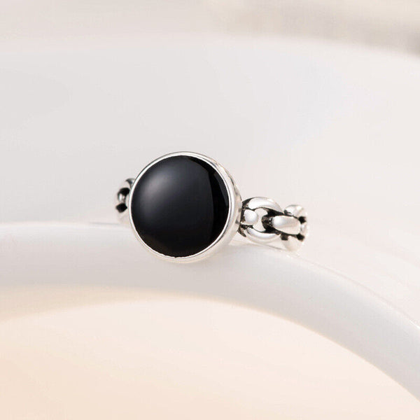 Damen Ring Sterling Silber 925 Geschwärzt verstellbar  48-53 - Vipfashion797
