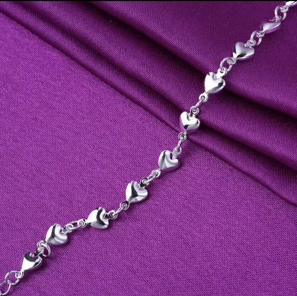 Armband Herzen  Sterlingsilber 925/  Damen Armkette