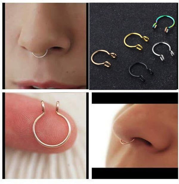 Fake Septum - Nasenring Piercing Nasenpiercing Ring Clip Ohne loch