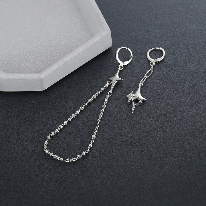 Creolen mit Anhänger Tropfen Sterling Silber 925 Damen Ohrringe - Vipfashion797