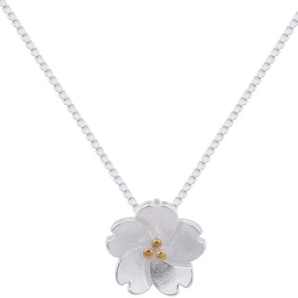 Halskette Blume Sterlingsilber 925 Kinder Damenkette - Vipfashion797