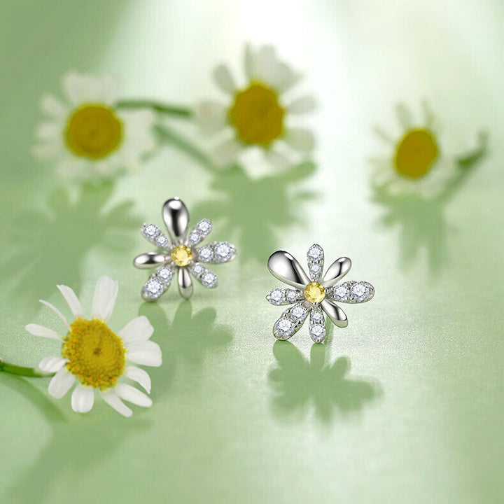 Ohrstecker Frühlingsblume echt Silber 925 Zirkonia Damen Kinder Ohrringe - Vipfashion797