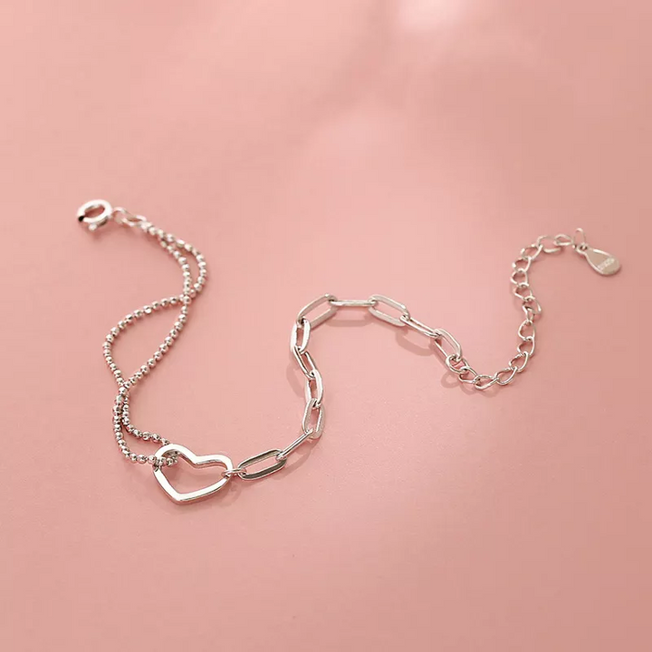 Armekette Sterlingsilber Herz Damen Neu kette 17 cm - Vipfashion797