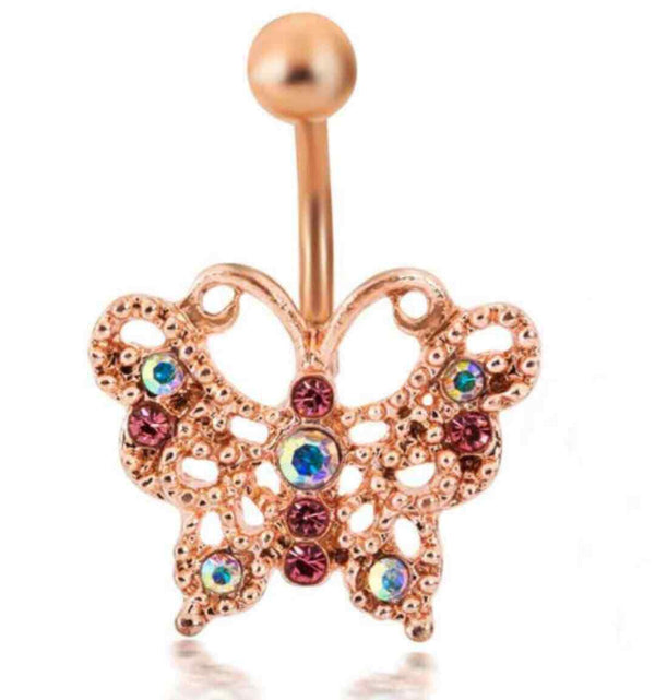 Bauchnabel Piercing Damen Schmuck Schmetterling Rosegold hervorragende Qualitat