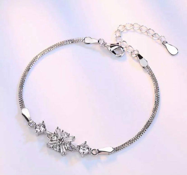 Damen Armband Sterlingsilber 925 mit Zirkonia 16+4 cm Armkette