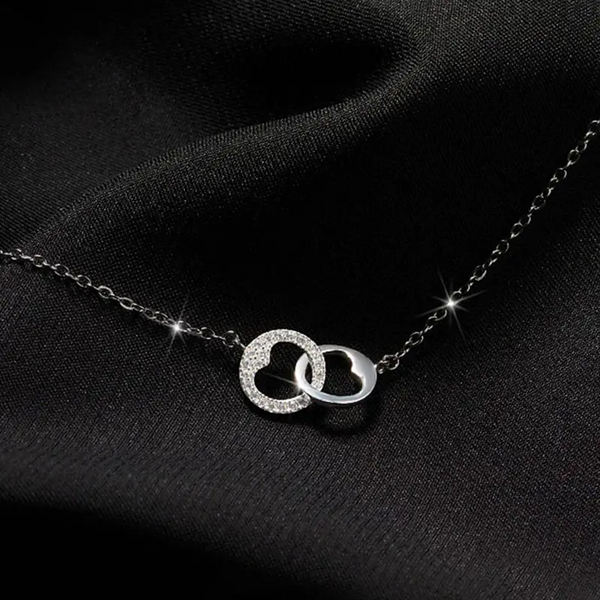 Halskette m-anhänger kreisherz Sterling Silber 925 Herz Damen Mädchen
