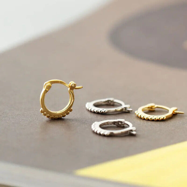 Kleine Creolen Kügelchen Rund Sterling Silber 925 Damen Ohrringe Kreolen