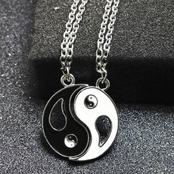 Halskette 2 Pcs set Peace Anhänger, Hippie Kette Silber