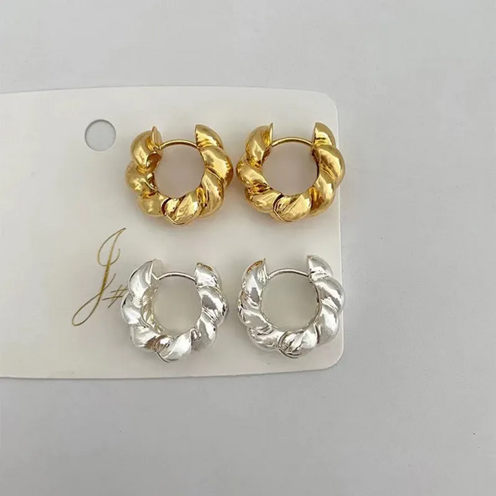 Creolen Twist verdreht Damen Ohrringe - Vipfashion797