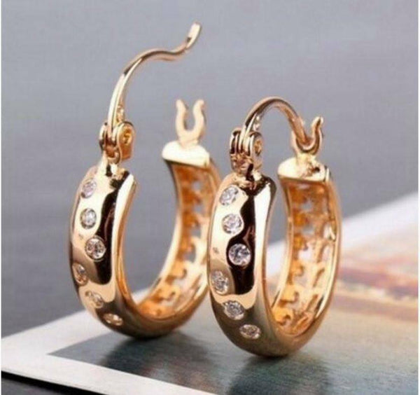 Creolen 18k goldfarbig Damen Mädchen Ohrringe