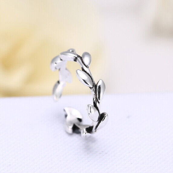 Blätter Ring Sterling Silber 925 Damen Schmuck offen 48-52