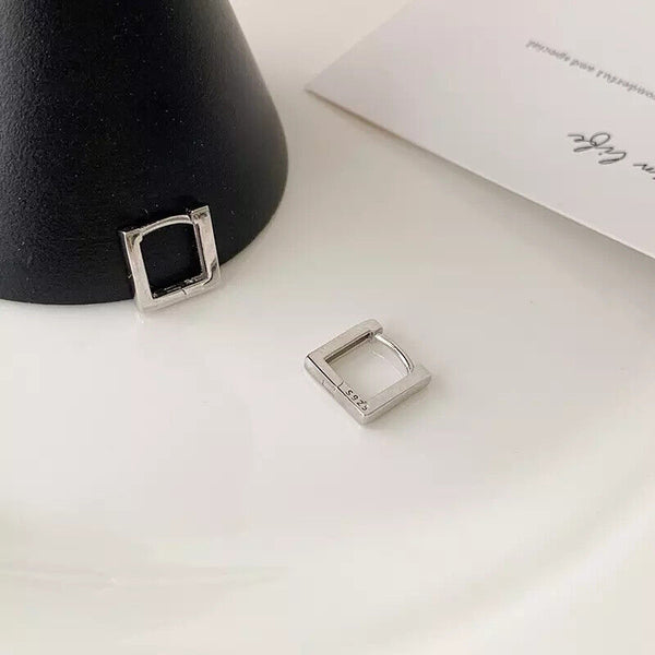 Creolen Quadrat Sterling Silber 925 goldfarbene Kreolen Damen Ohrring
