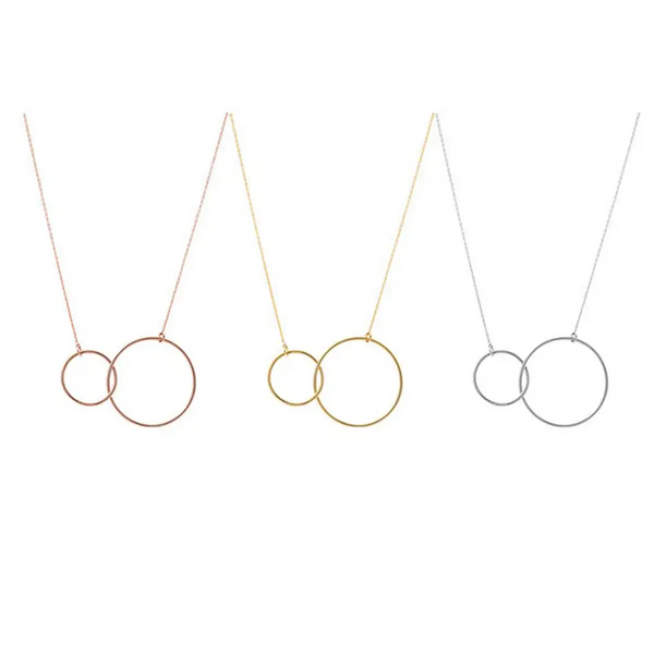Damen Halskette mit Anhänger Kreis Sterling Silber 925