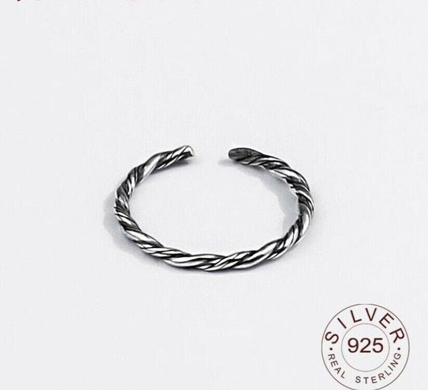 Damen Ring Sterlingsilber 925 Geschwärzt Größe anpassbar