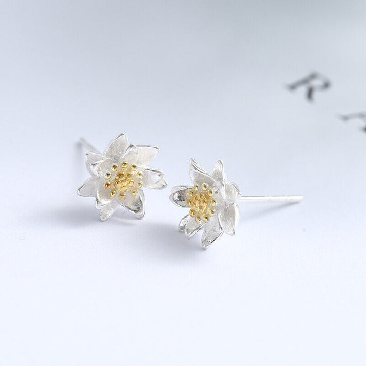 Sonnenblume Ohrstecker Sterling Silber 925 Damen Kinder Ohrringe - Vipfashion797