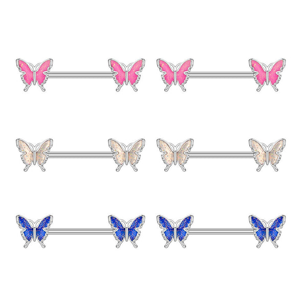 Schmetterling Brustwarzen Piercing Nippel Brust Stab Schraubverschluss