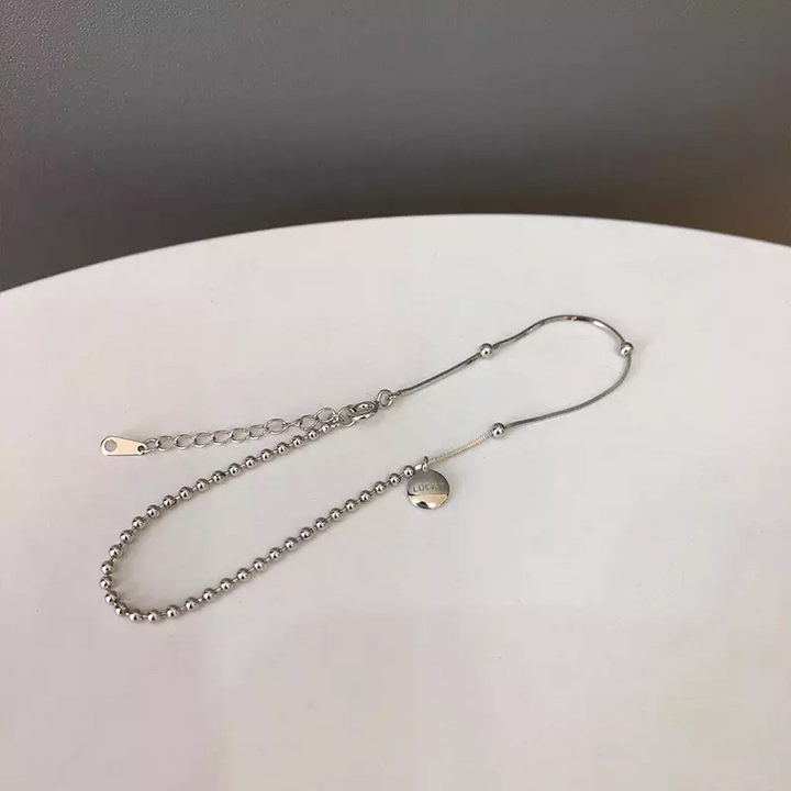 Fußkette mit Anhänger Sterlingsilber 925 Lucky Damen Fuß-Armkettchen - Vipfashion797