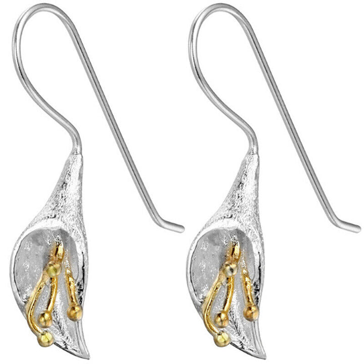 Damen Ohrhänger Sterling Silber 925 Blume Ohrringe - Vipfashion797