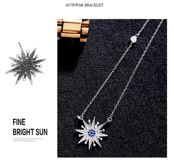 Halskette Sterne Silber 925 Zirkonia Damen Collier