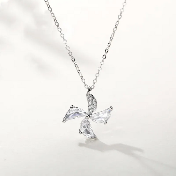 Damen Halskette -Anhänger Windventilator Sterling Silber 925 mit Zirkon