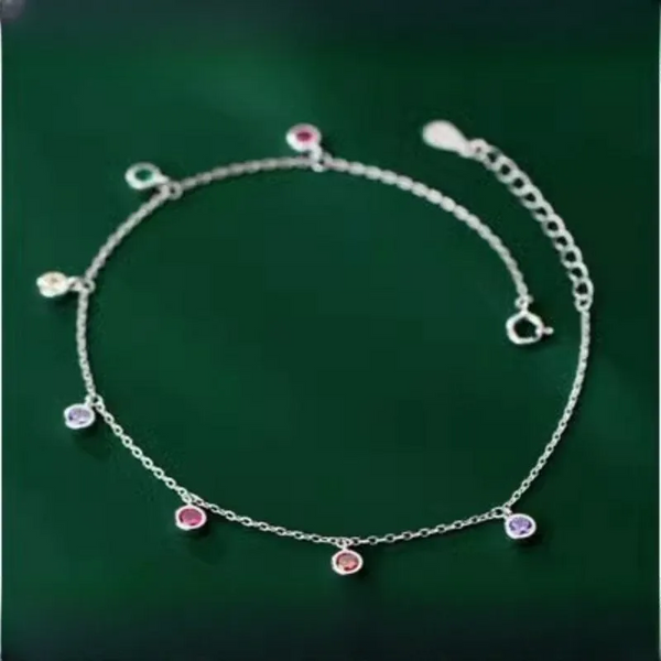 Damen Armband Silber Zirkonia Multi Farbe