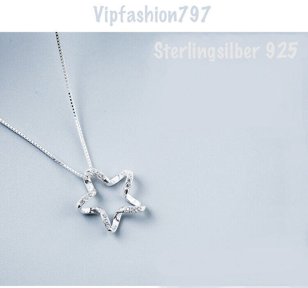 Halskette mit Seestern echt Sterlingsilber 925 Zirkonia Damen Kette