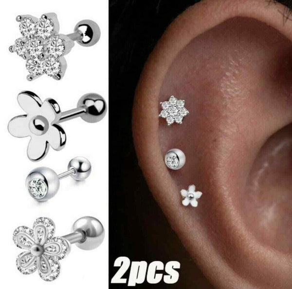 Ohrringe Gesundheit Stecker Blumen Glamourös Kristall 1 Paar Set Neu*