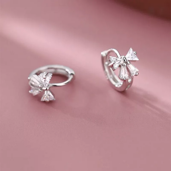 Schleife Creolen Sterling Silber 925 Damen Ohrringe Kreolen