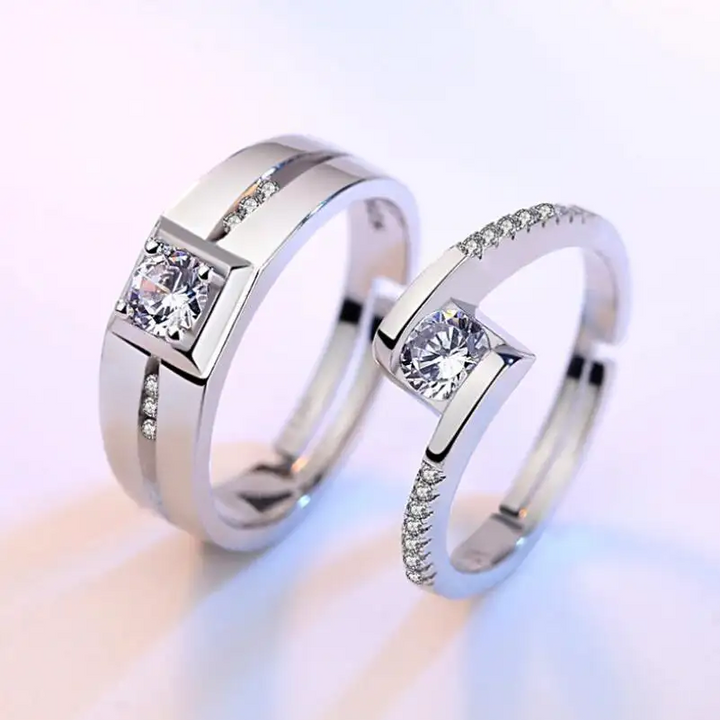 Partnerringe Set Sterling Silber 925 mit Zirkonia - Vipfashion797