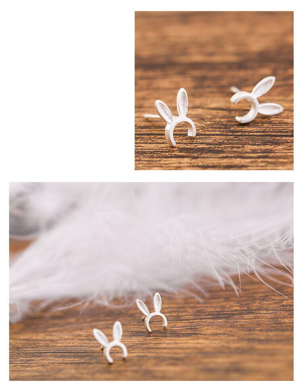 Damen Ohrringe Motiv Hase echt Sterling Silber 925er Ohrstecker