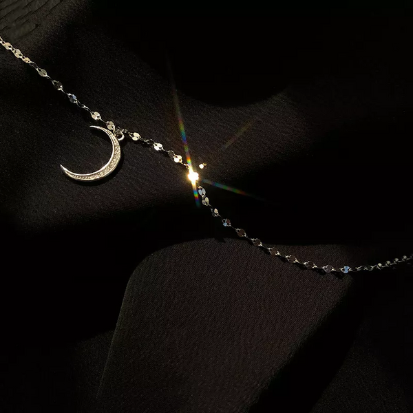 Fußkette Mond Sterlingsilber 925 Damen Fußkettchen Armkettchen