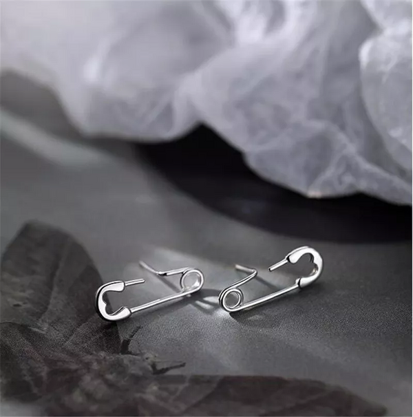 Ohrstecker Sicherheitsnadel Sterling Silber 925er Damen Ohrringe