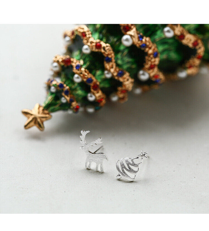 Ohrstecker Spinner Sterling Silber 925 Damen Weihnachten Ohrringe - Vipfashion797