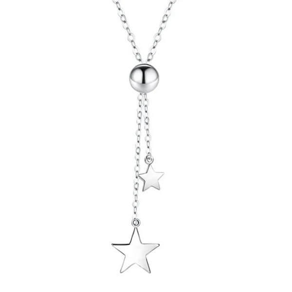 Halskette mit Anhänger Sterne Sterling Silber 925 Damen Mädchen Stern - Vipfashion797