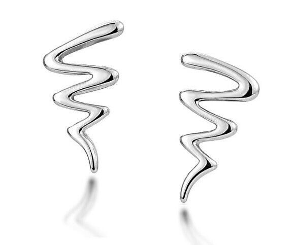 Ohrstecker Schlange Sterling Silber 925 glatt Damen Ohrringe - Vipfashion797