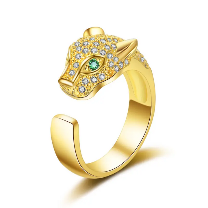Wolf Damen Ring mit Zirkonia Hoch-Fertige Qualität Größe verstellbar - Vipfashion797