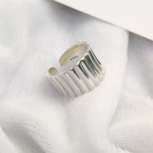Ring Streifen Silber 925 Glanz Damen Ring Größenverstellbar 54-58