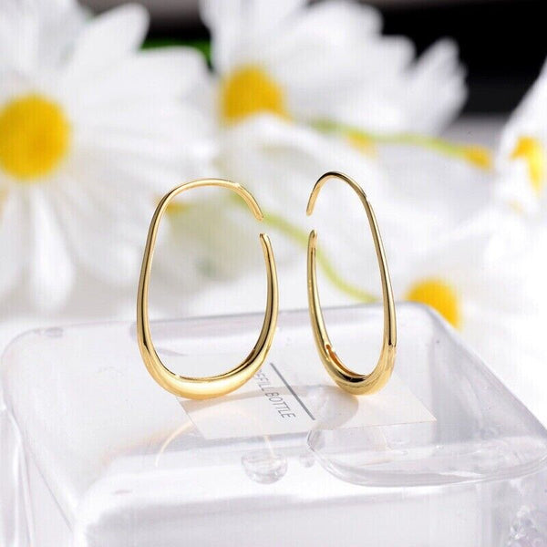 Creolen Ohrringe Sterling Silber 925 Damen Ohrringe  30 mm goldfarben