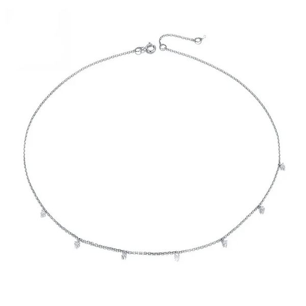 Halskette Anhänger Rund Zirkon Sterlingsilber 925 Damen Kurz Kette