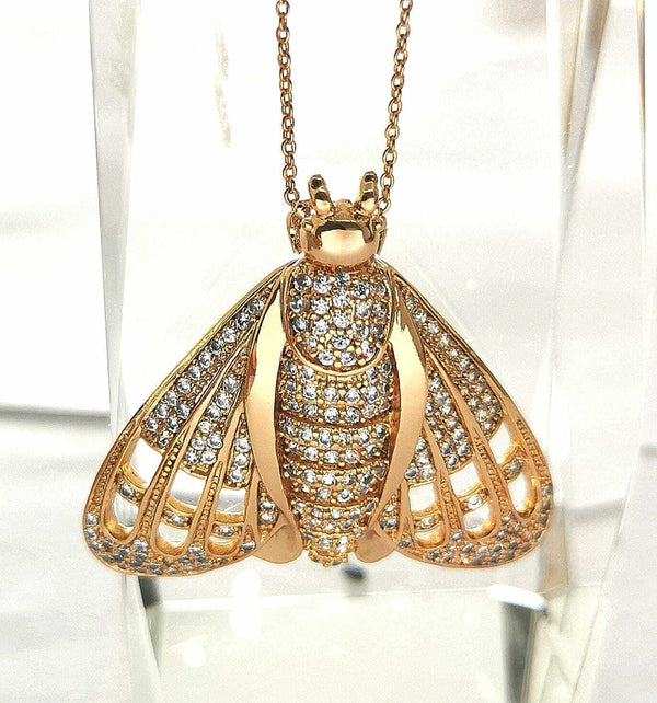 Anhänger, Halskette, Tiermotiv, Schmuck,18k mit Swarovski-Kristallen
