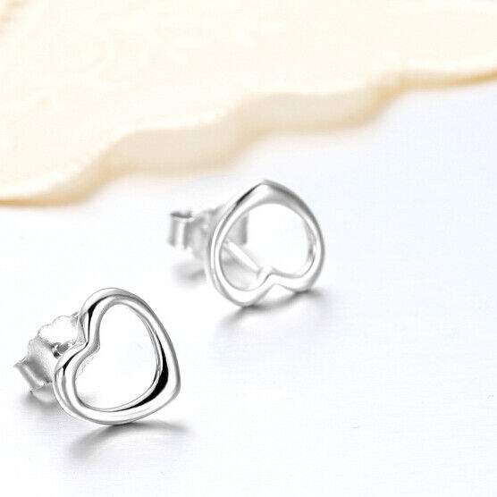 Kleine Ohrstecker Herz Silber 925 Damen Kinder Ohrringe 6mm - Vipfashion797