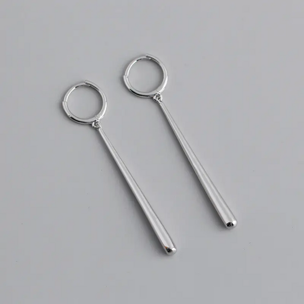 Creolen mit Anhänger Stäbchen Sterling Silber 925 Damen Mädchen Ohrringe