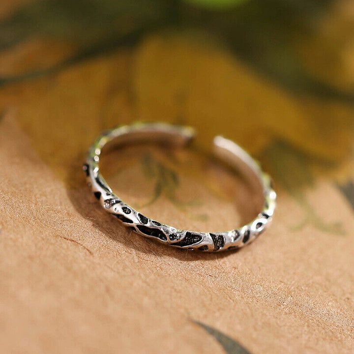 Schmaler Damen Ring Geschwärzt Sterling Silber 925 dünn 50-54 - Vipfashion797