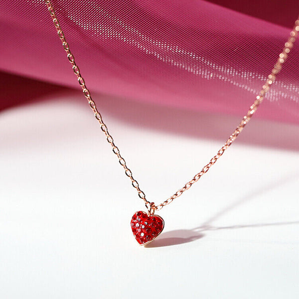 Halskette Herz Sterling Silber 925 Roségold Mädchen Ketten Liebe
