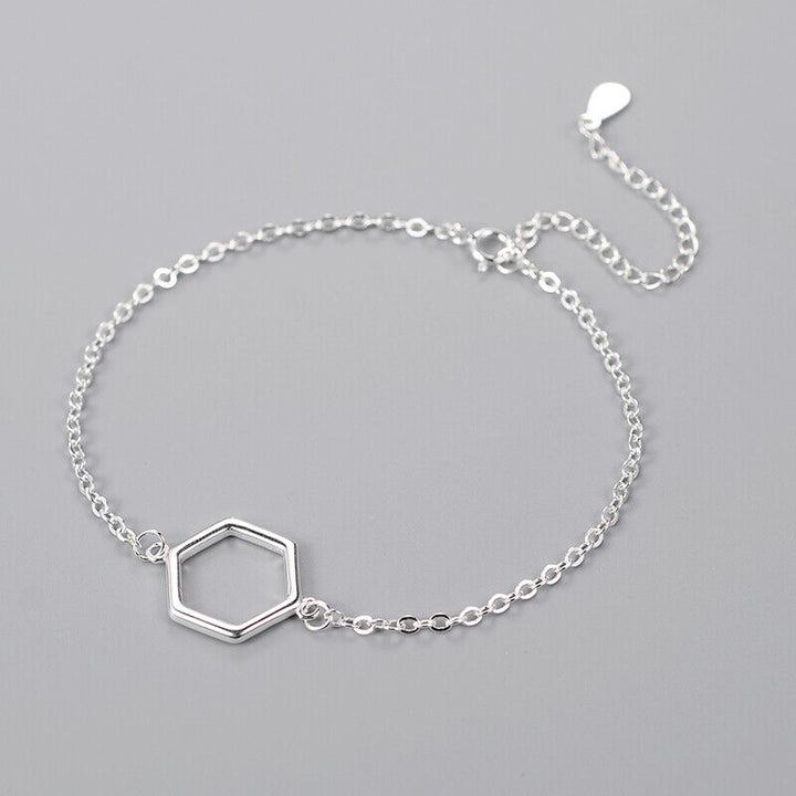 Armkette sechseckig Sterlingsilber 925 Damen Armband - Vipfashion797